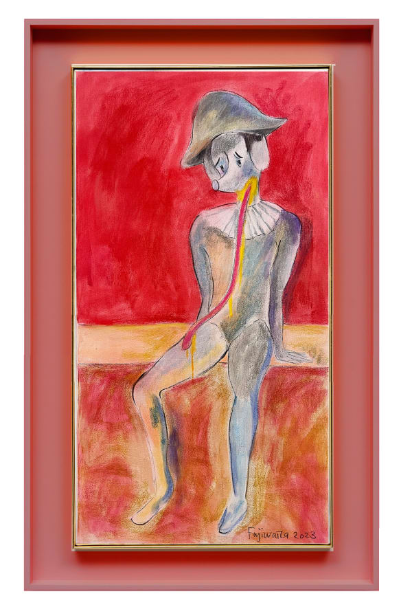 Simon Fujiwara, Sitting Wholequin? (Anxious Baer), 2023