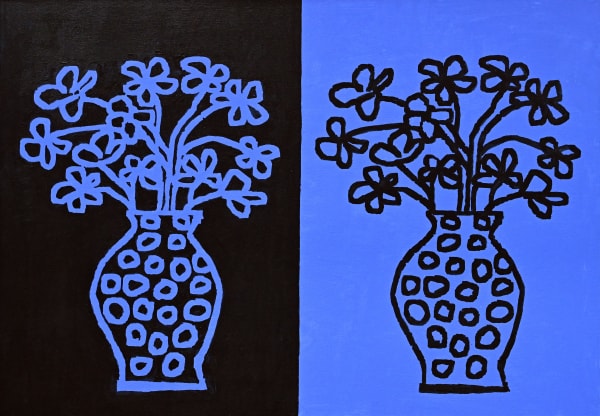 David Reeb, blue flowers, 2023