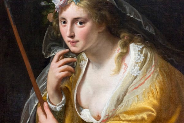 Yossi Breger, Girl (detail from A Shepherdess, Paulus Moreelse, 1630), Stedelijk Museum, Amsterdam, 2013