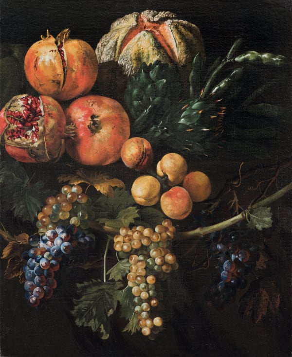 Michelangelo Cerquozzi, Still life with fruit and artichokes