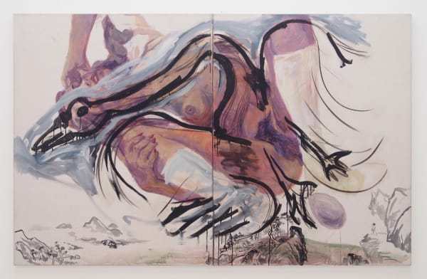 侯俊明 Hou ChunMing , 天鵝下蛋 Swan laying eggs, 1988