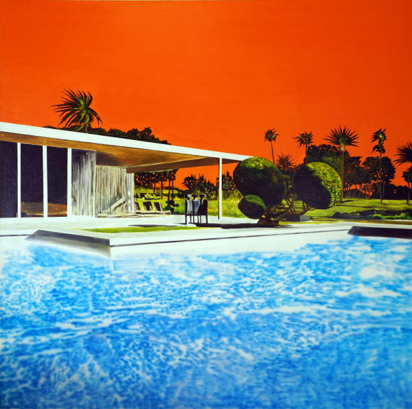 Eamon O'Kane, Neutra Pool with Orange Sky, 2020