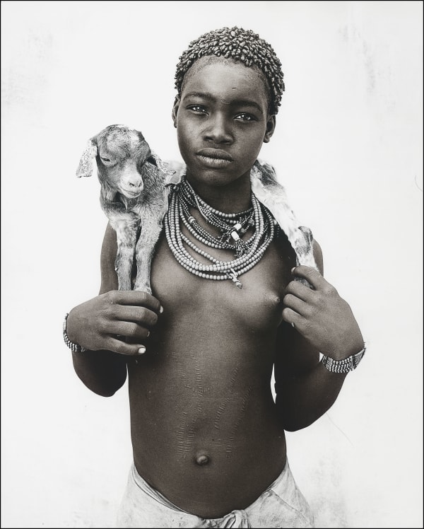 Jan C. Schlegel, Hamar Tribe Girl with her Little Goat, Ethiopia, 2017