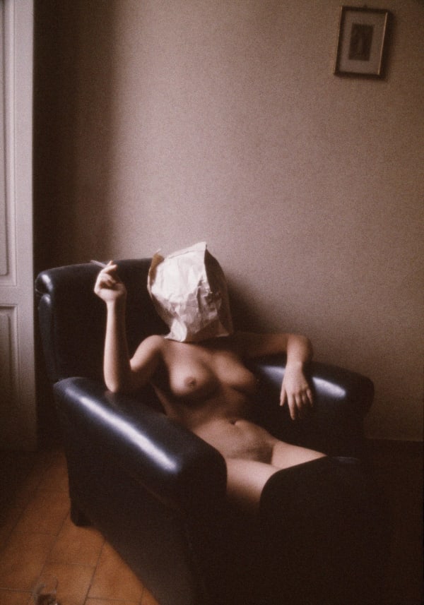 Robert Farber, Nude With Bag Over Head, Milan, Italy, 1989