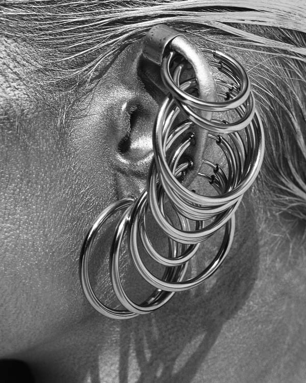 Albert Watson, Lara Young Earrings, Mauritius, 1984
