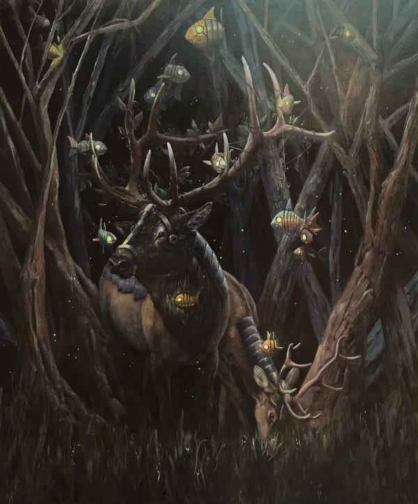 Manuel Luna Autoproteccion II (Self-protection II) Oil on canvas 195 x 160 cm 76 3/4 x 63 in