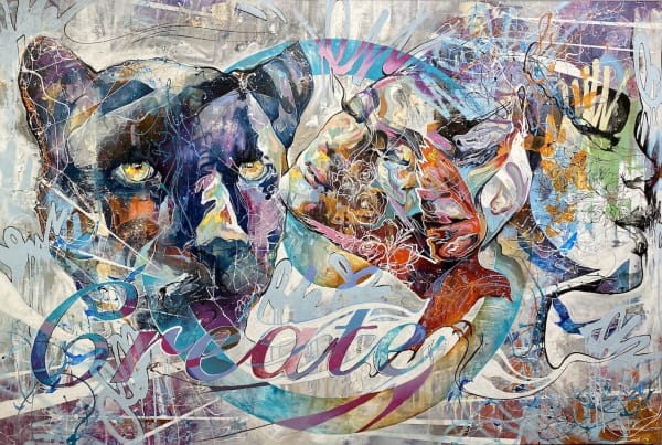 Danny O'Connor Create Sunshine from Rain When Fortune Favours the Insane, 2020 Mixed media on canvas 48 x 71 5/8 in 122 x 182 cm