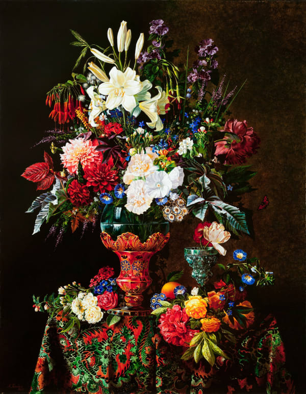 Alexey Golovin , Still life with a red vase, 2007