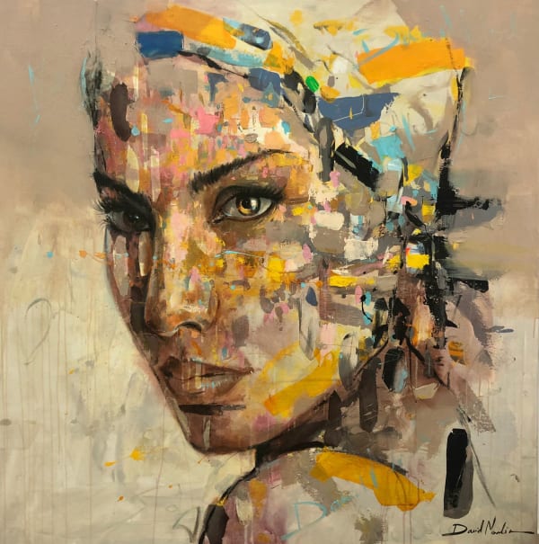 David Noalia Miel II. Mixed media on canvas 140 x 140 cm 55 1/8 x 55 1/8 in