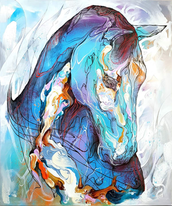 Danny O'Connor Graceful Power, 2019 Mixed Media, Acrylic, Spray Paint, Ink, Paint Marker and Graphite on Canvas 36 x 29 7/8 in 91.4 x 76 cm