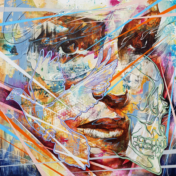 Danny O'Connor Herculean Conquest, 2018 Mixed media on canvas 31 1/2 x 31 1/2 in 80 x 80 cm