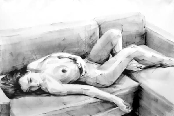 Marion Cadet Lassitude Oil on canvas 89 x 130 cm 35 x 51 1/8 in