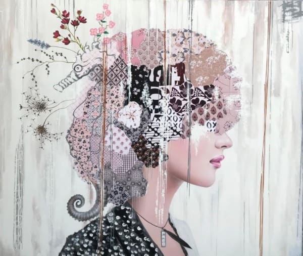 Irene Hoff Freedom Mixed media on canvas 110 x 130 cm 43 1/4 x 51 1/8 in 116 x 135.5 cm - framed 45 5/8 x 53 3/8 in - framed