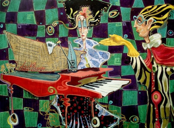 Max Pedreira Das Metronom tickt nicht richtig (The metronome doesn't tick properly), 2021 Mixed media on canvas 43 1/4 x 55 1/8 in 110 x 140 cm