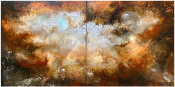 Daniel Hooper Hades (Diptych), 2021 Acrylic on canvas 140 x 240 x 4 cm 55 1/8 x 94 1/2 x 1 5/8 in