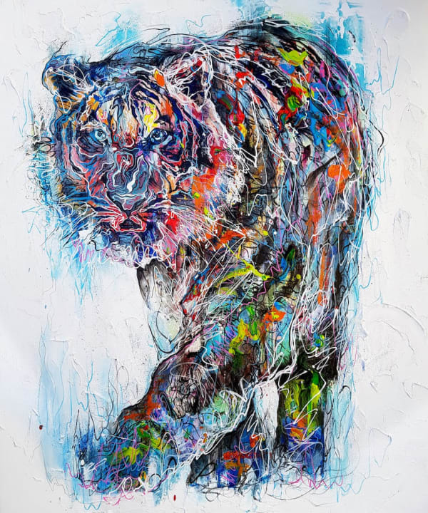 Danny O'Connor Accomplish Through Stealth, 2019 Mixed Media, Acrylic, Spray Paint, Ink, Paint Marker, Graphite and collage on Canvas 36 x 29 7/8 in 91.4 x 76 cm