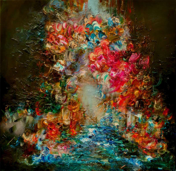 Victoria Horkan The Misadventure of the Sea God Oil on canvas 100 x 100 cm