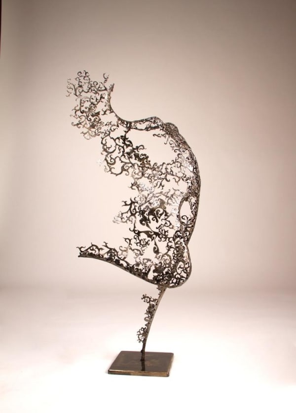 Nimrod Messeg Dancing Flame, 2022 Iron Sculpture 38 1/4 x 11 3/4 x 16 1/2 in 97 x 30 x 42 cm