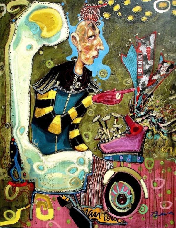 Max Pedreira La última pagina (the last page). Mixed media on canvas 100 x 80 cm 39 3/8 x 31 1/2 in