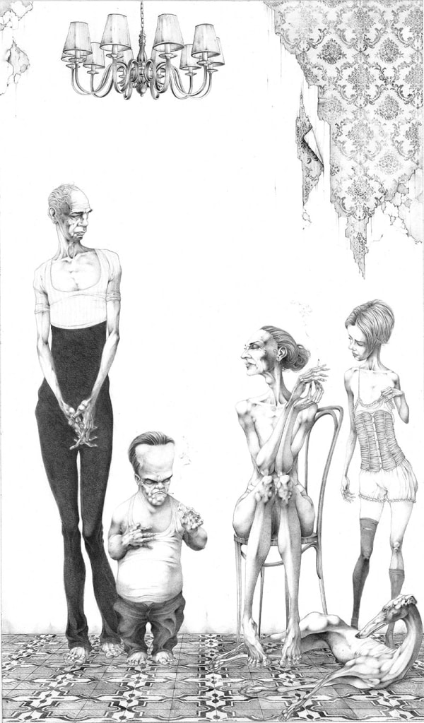 Adolfo Arenas Alonso The Dreamers Graphite on paper 100 x 60 cm 39 3/8 x 23 5/8 in