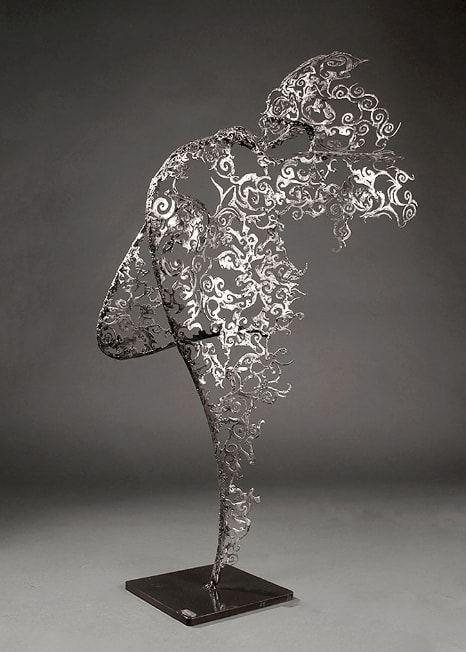 Nimrod Messeg Evangeline Iron sculpture 122 x 38 x 50 cm 48 x 15 x 19 11/16 in