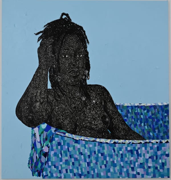 Tyna Adebowale, #TheBlueQueen (Triptych) (Left), 2023