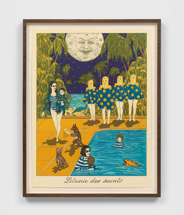 Marcel Dzama 마르셀 드자마, Under for opening eyelids of the moon, 2021