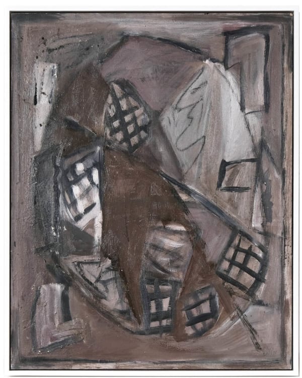 Doreen Heaton, Taupe & Black Abstract Circle