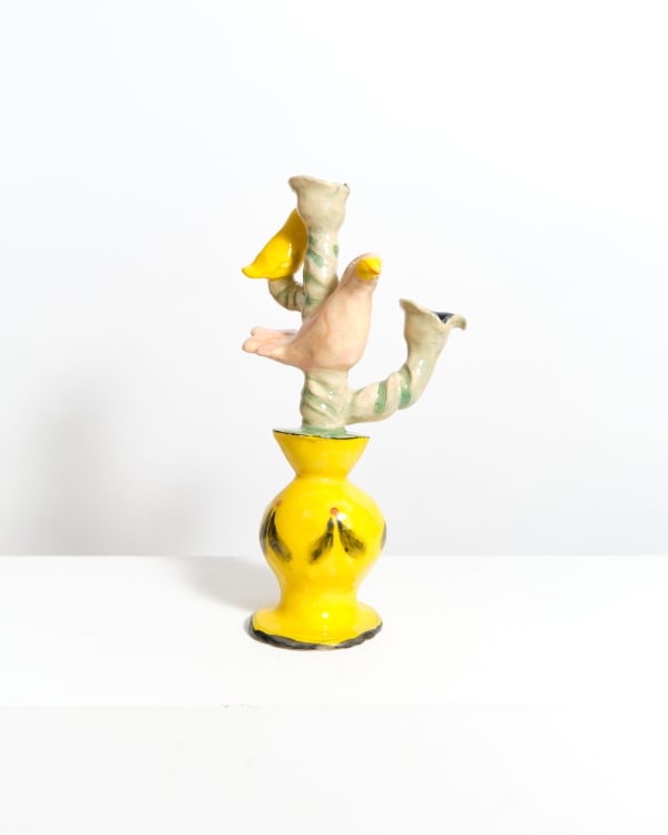 Claudia Rankin, Pair of pink and yellow bird candleholders