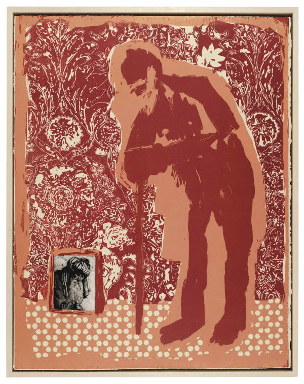 Jake Garfield Man Thinking About A Picture Woodcut and etching with aquatint Edition of 14 H71 x W56cm (framed artwork) Available unframed £ 1,045.00