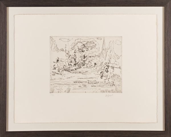 Duncan Grant Salisbury Cathedral Lithograph on wove 1976 Signed, Ed. 19/100 H64 x W80 (framed dimensions)