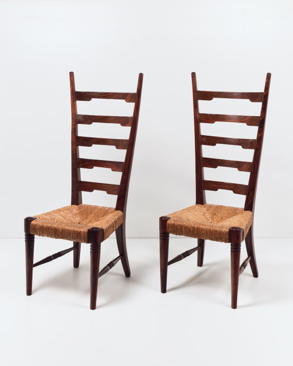 Attributed to Gio Ponti, Pair of fireside chairs