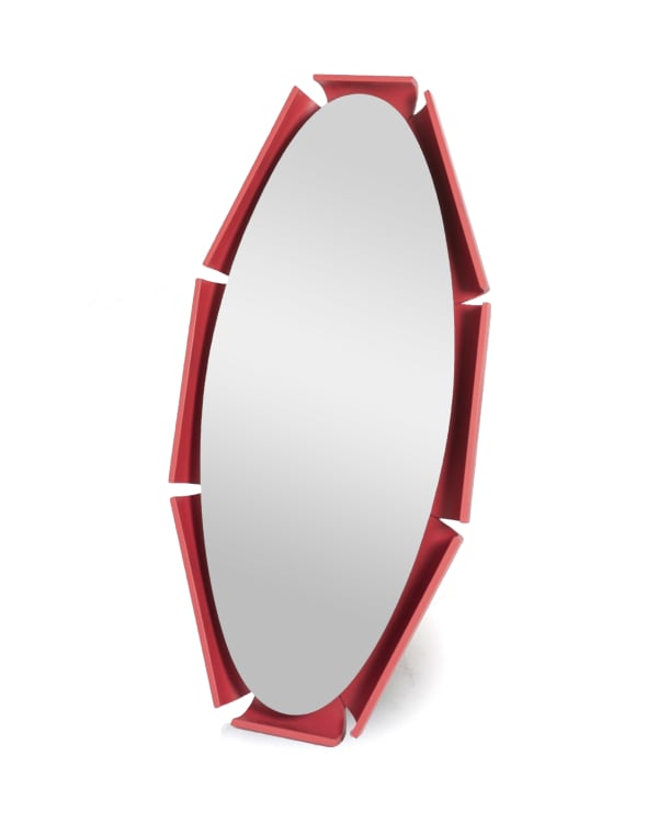 Italian, Mirror with red frame