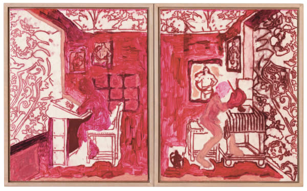 Jake Garfield, Two Men Making Prints (Study)