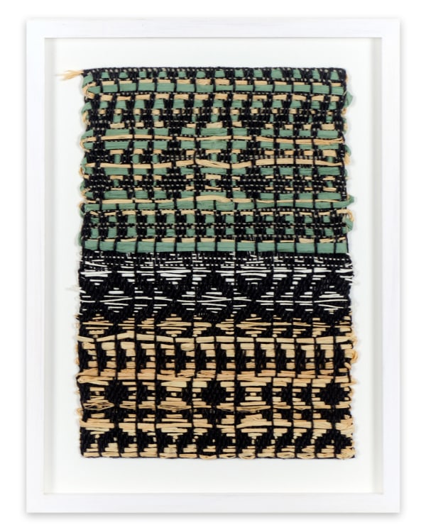 Catarina Riccabona, Patterned Linen, Paper & Raffia Panel