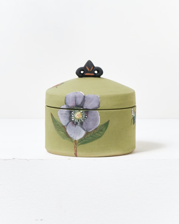 Charlotte McLeish, Lidded pot with flowers