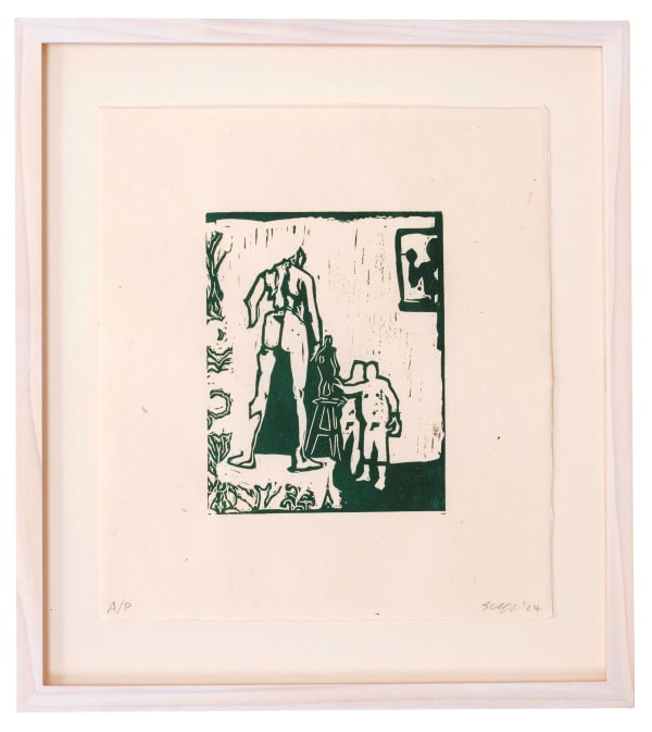Jake Garfield, Two Men Drawing A Woman (Study) (framed)