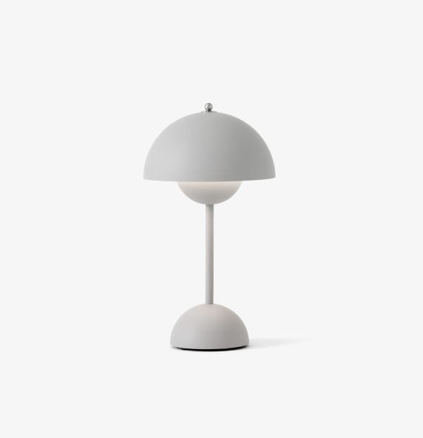 &Tradition, Verner Panton, Flowerpot Portable Lamp VP9 in Matte Light Grey