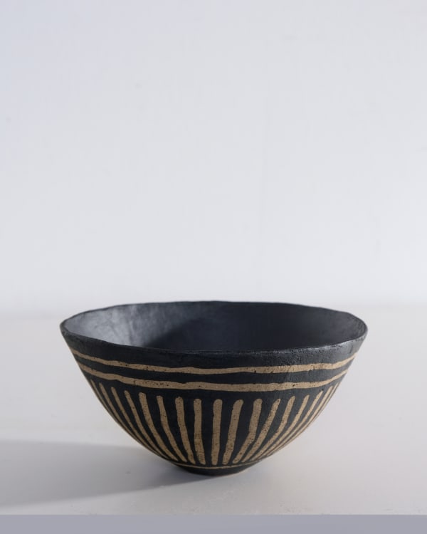 Jane Kite, Decorative Resist Brushwork Bowl (Light Double Stripe)