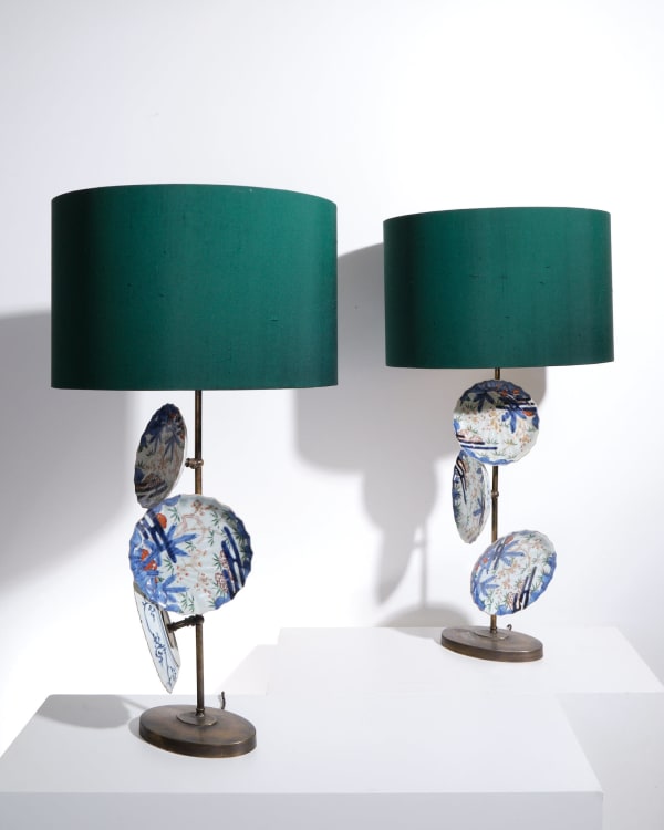 Japanese, Pair of Tall Decorative Lamps