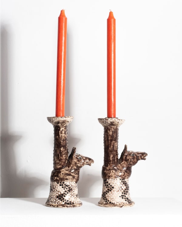 Prue Piper, Pair of horse candleholders