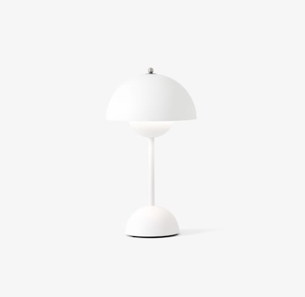 &Tradition, Verner Panton, Flowerpot Portable Lamp VP9 in Matte White