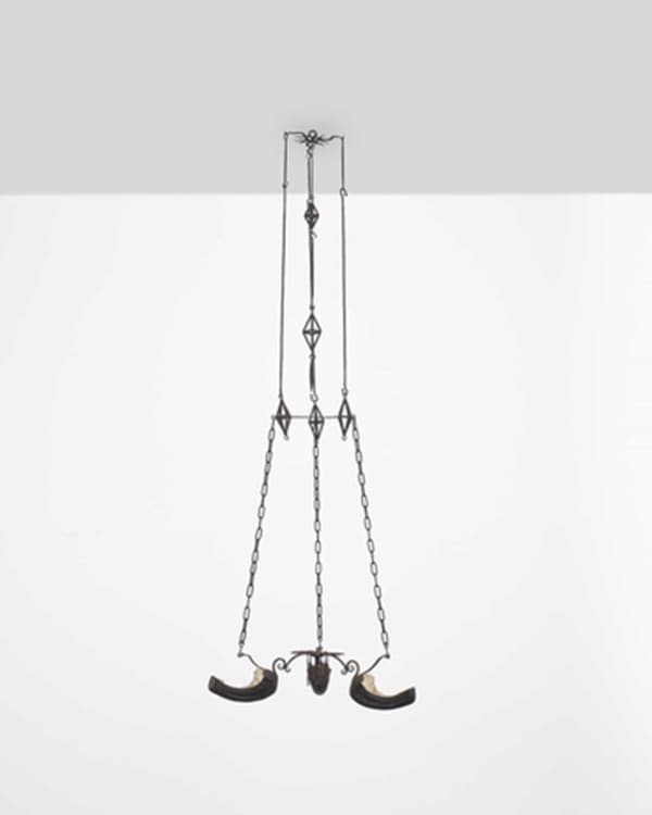 In the manner of Alessandro Mazzucotelli, Art Nouveau Ceiling Lamp