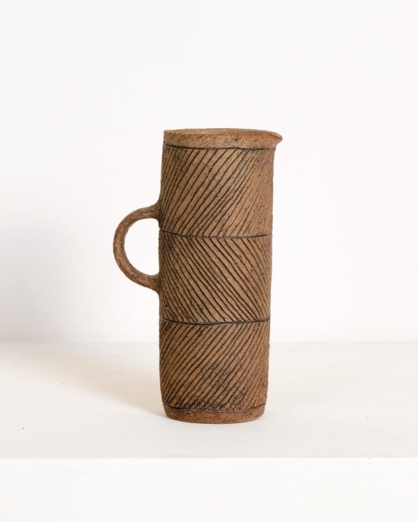 Jane Kite, Tall diagonally striped dark oxide jug