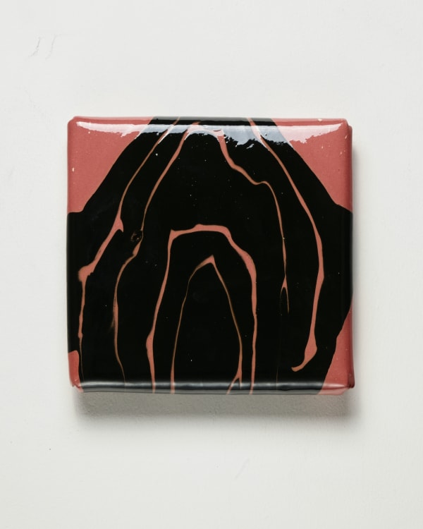 Nicola Tassie, Slip pillow slip trailing black on pink