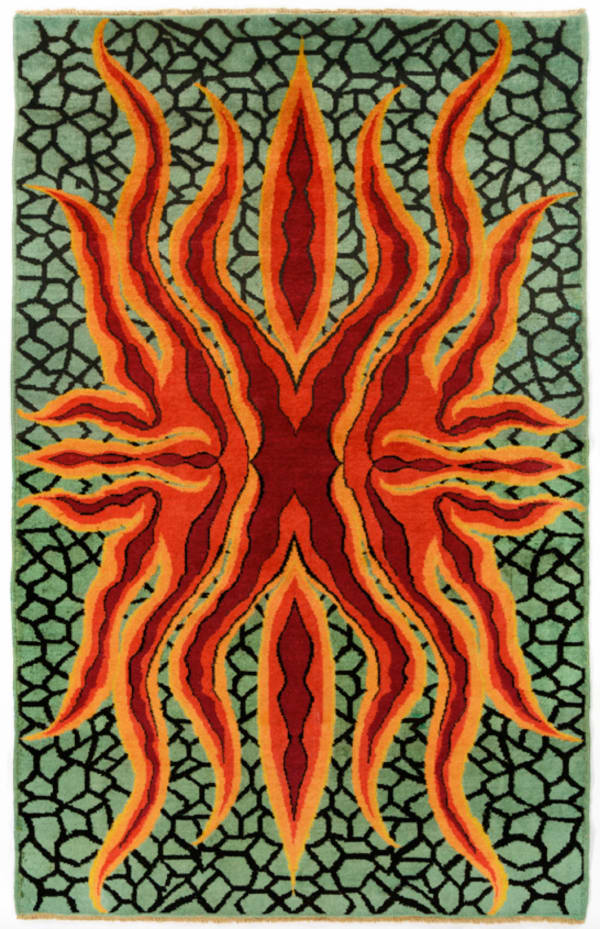 Turkish, Fiery Decorative Carpet