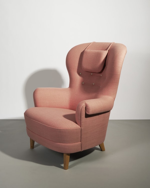 Carl Malmsten for Sjögren - Rundrygg Armchair, Pink