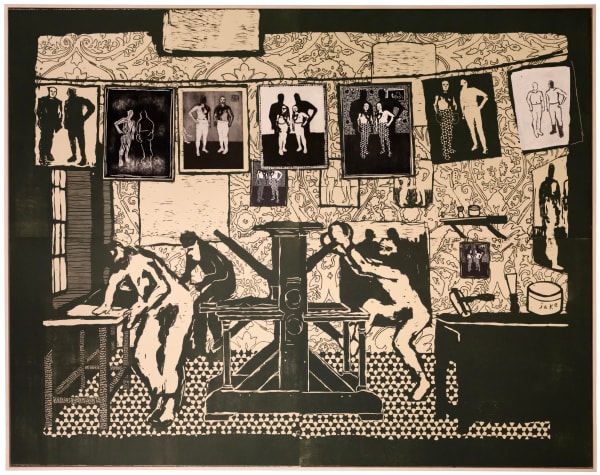 Jake Garfield The Print Workshop Woodcut on tan paper Edition 1 of 5 H152 x W192 cm (framed artwork) Available unframed £ 7,150.00