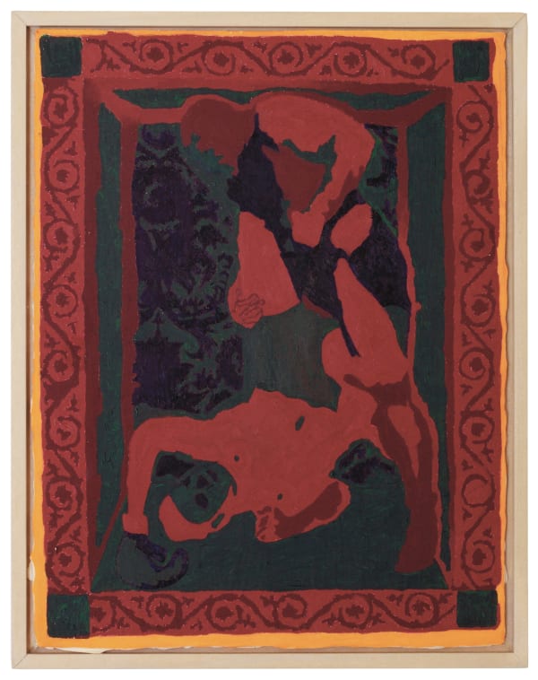 Jake Garfield Man Being Dominated Oil on panel Unique H24 x W19 cm (framed artwork)