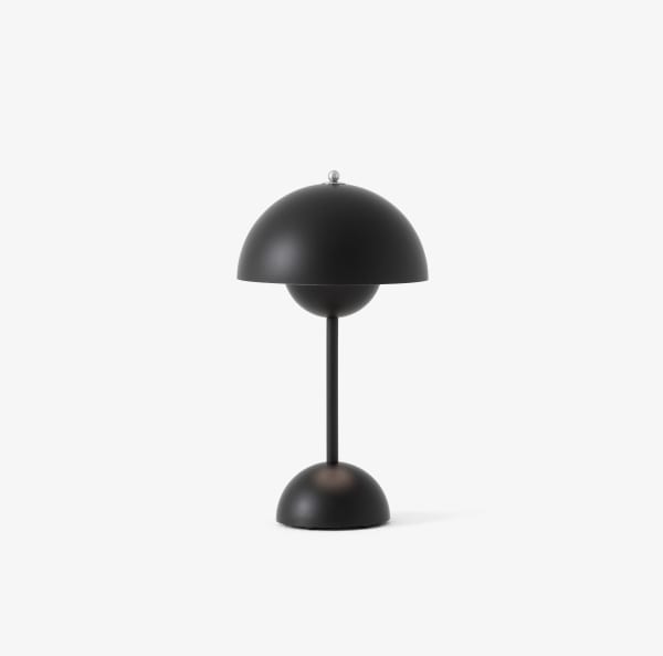 &Tradition, Verner Panton, Flowerpot Portable Lamp VP9 in Matte Black